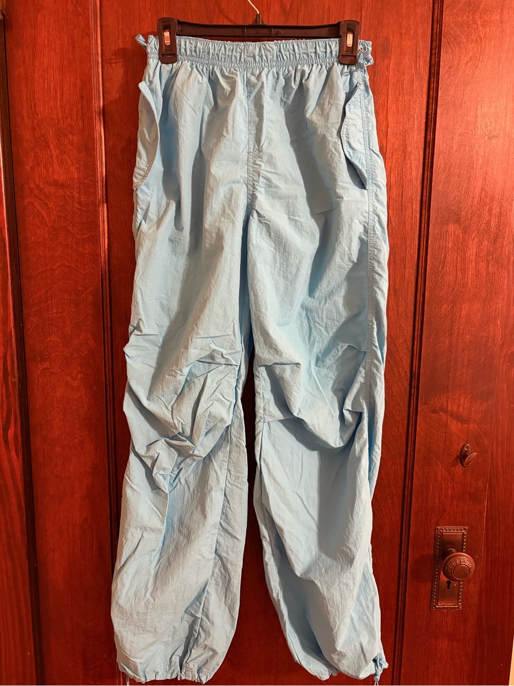 Love Tree Bright Sky Blue Elastic Parachute Waist Pants M